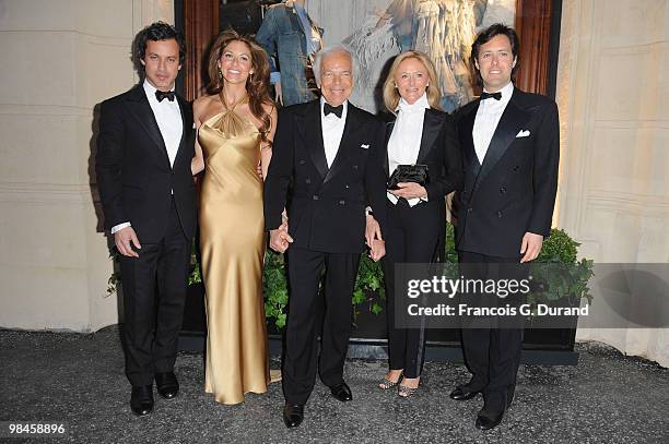 Andrew Lauren, Dylan Lauren, Ralph Lauren, Ricky Lauren and David Lauren arrive to the Ralph Lauren dinner to celebrate the opening of the flagship...