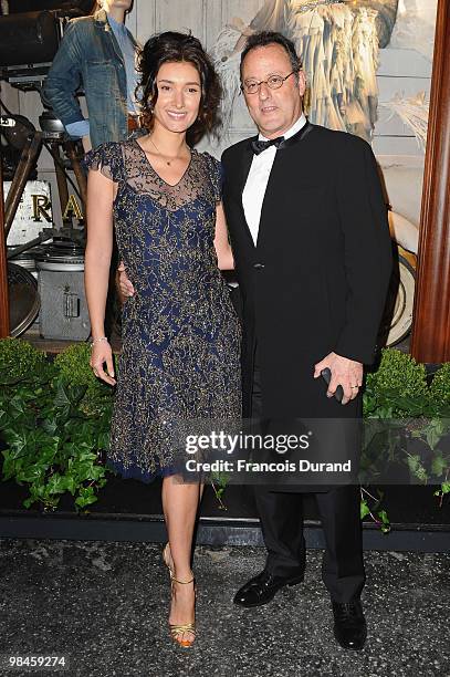 Actor Jean Reno and wife Zofia arrive to attend the Ralph Lauren Dinner to Celebrate Flagship Opening on April 14, 2010 in Paris, France.