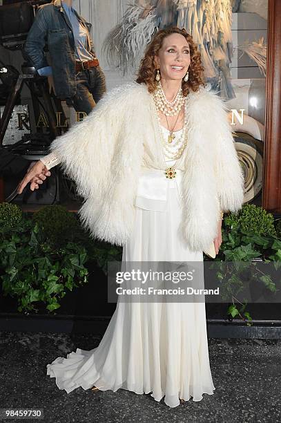 Marisa Berenson attends the Ralph Lauren dinner to celebrate the flagship opening on April 14, 2010 in Paris, France.