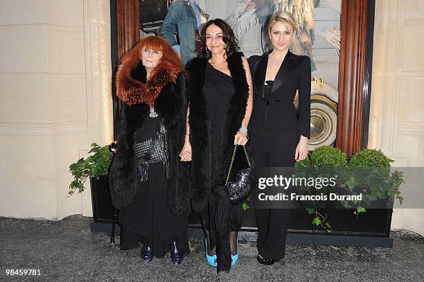 Sonia Rykiel, Nathalie Rykiel and daughter attend the Ralph Lauren dinner to celebrate the flagship opening on April 14, 2010 in Paris, France.
