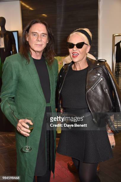 George Blodwell and Amanda Eliasch attend the launch of Amanda Wakeley x Eve De Haan's 'ART' exhibition on June 26, 2018 in London, England.