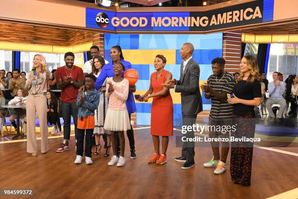 Shaquille ONeal, Reggie Miller, Kyrie Irving, Chris Webber and Lisa Leslie are guests on "Good Morning America," on Tuesday, June 26, 2018 airing on...