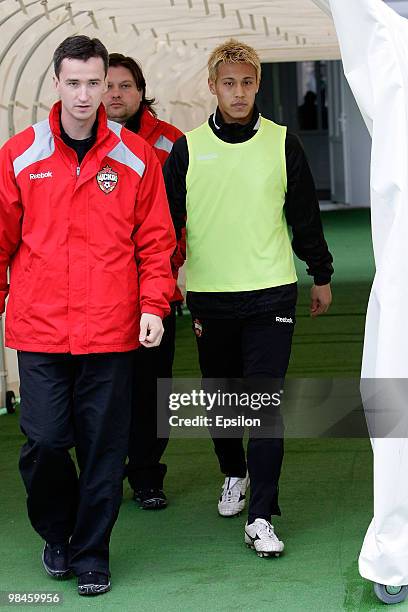 Keisuke Honda of PFC CSKA Moscow during the Russian Football League Championship match between FC Alania Vladikavkaz and PFC CSKA Moscow at the...