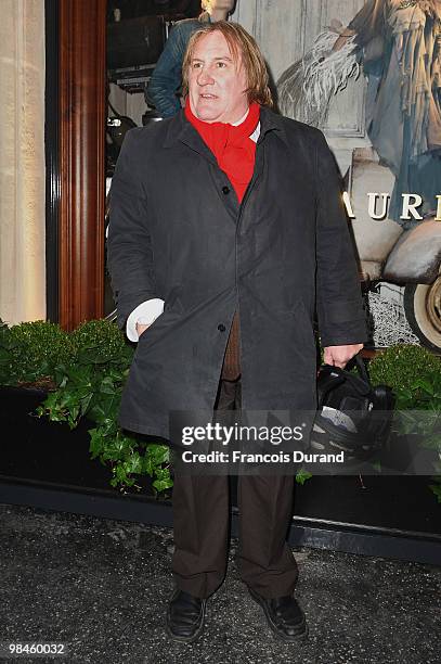 Gerard Depardieu attends the Ralph Lauren dinner to celebrate the flagship opening on April 14, 2010 in Paris, France.