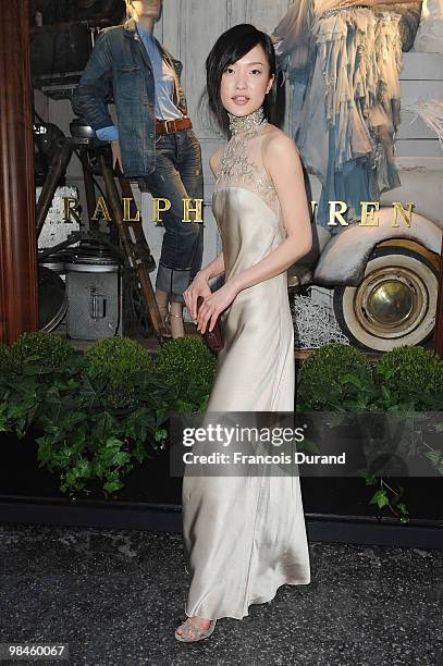 Du Juan attends the Ralph Lauren dinner to celebrate the flagship opening on April 14, 2010 in Paris, France.