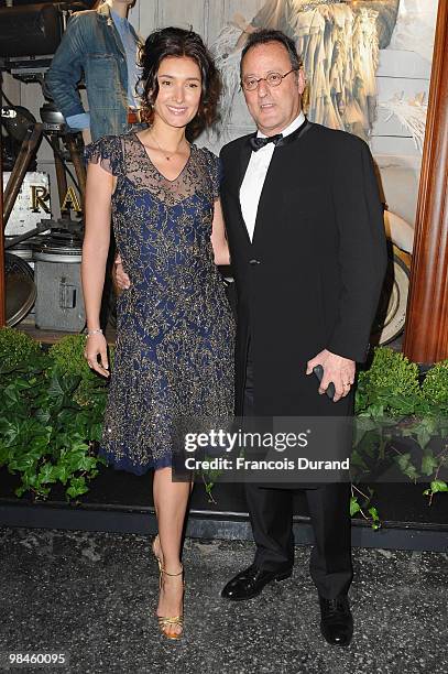 Actor Jean Reno and wife Zofia attend the Ralph Lauren dinner to celebrate the flagship opening on April 14, 2010 in Paris, France.