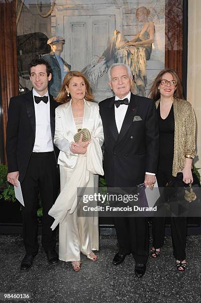 Philippe Labro and his wife and children attend the Ralph Lauren dinner to celebrate the flagship opening on April 14, 2010 in Paris, France.
