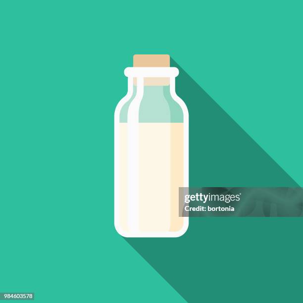 stockillustraties, clipart, cartoons en iconen met melk platte ontwerp landbouw pictogram - melk