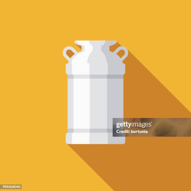 stockillustraties, clipart, cartoons en iconen met melk jug platte ontwerp landbouw pictogram - emmer