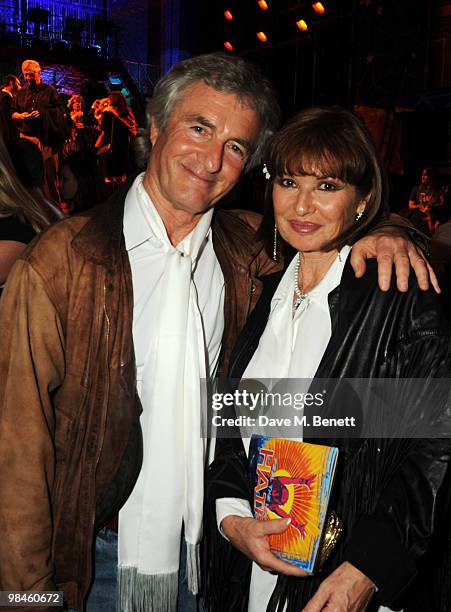 John McEnery and Stephanie Beacham attend the press night of Hair at the Gieldgud Theatre on April 14, 2010 in London, England.