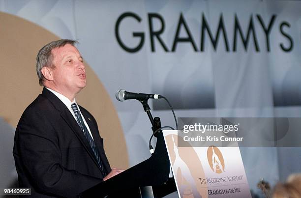 Dick Durbin speaks during the GRAMMYs on the Hill awards at The Liaison Capitol Hill Hotel on April 14, 2010 in Washington, DC.