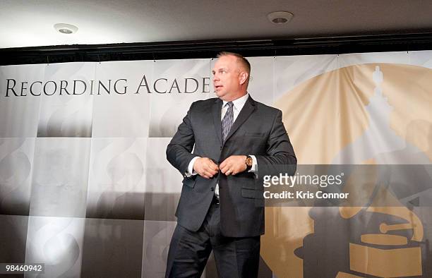 Garth Brooks accepts the Solo Artist of the Century Award during the GRAMMYs on the Hill awards at The Liaison Capitol Hill Hotel on April 14, 2010...