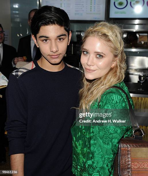 Mark Indelicato and Mary-Kate Olsen attend the grand opening celebration of Otarian, the planet's most sustainable restaurant, on Bleeker Street on...