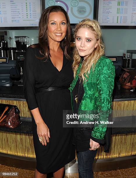 Vanessa Williams and Mary-Kate Olsen attend the grand opening celebration of Otarian, the planet's most sustainable restaurant, on Bleeker Street on...