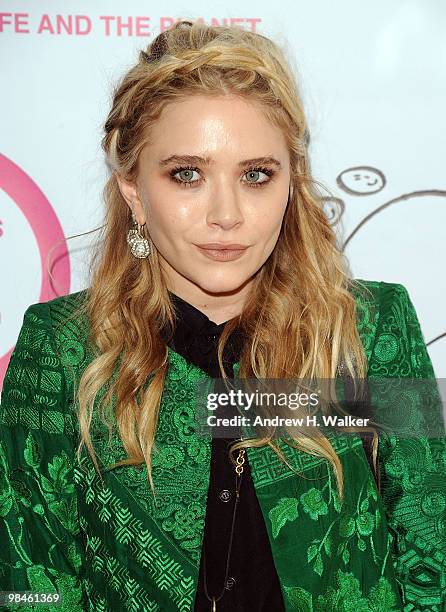 Mary-Kate Olsen attends the grand opening celebration of Otarian, the planet's most sustainable restaurant, on Bleeker Street on April 14, 2010 in...