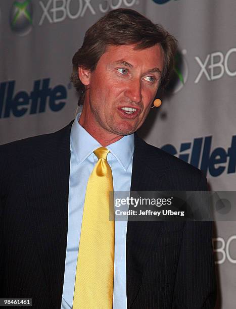 Hockey legend and former NY Ranger, Wayne Gretzky attends the Gillette - EA SPORTS Champions of Gaming Global Finals at ARENA Event Space on April...