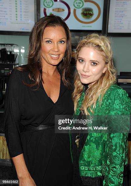 Vanessa Williams and Mary-Kate Olsen attend the grand opening celebration of Otarian, the planet's most sustainable restaurant, on Bleeker Street on...