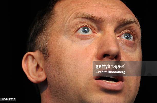 Oleg Deripaska, chief executive officer of United Co. Rusal, speaks during a Melbourne Mining Club luncheon in Melbourne, Australia, on Thursday,...