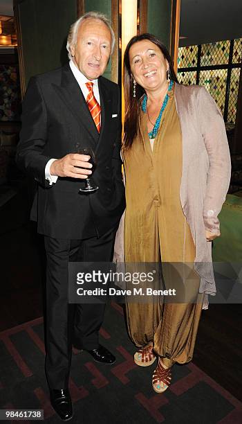 Harold Tillman and Lynn Franks attend the Vogue Designer Fashion Fund Cocktail Party at The Ivy on April 14, 2010 in London, England.