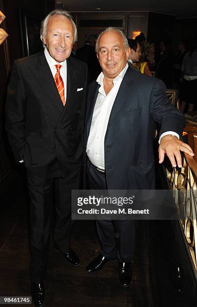 Harold Tillman and Philip Green attend the Vogue Designer Fashion Fund Cocktail Party at The Ivy on April 14, 2010 in London, England.