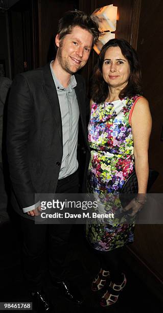 Christopher Bailey and Alexandra Shulman attend the Vogue Designer Fashion Fund Cocktail Party at The Ivy on April 14, 2010 in London, England.