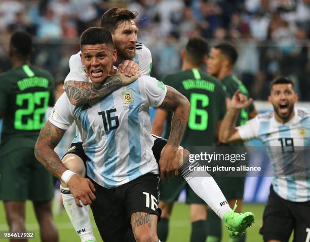 June 2018, Russia, Moscow: Soccer, World Cup 2018, Preliminary round, Group D, 3rd game day, Nigeria vs Argentina at the St. Petersburg Stadium:...