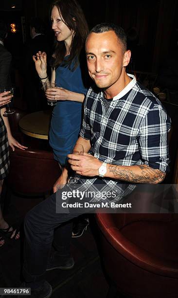 Richard Nicholl attends the Vogue Designer Fashion Fund Cocktail Party at The Ivy on April 14, 2010 in London, England.