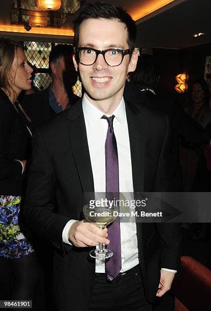 Erdem Moralioglu attends the Vogue Designer Fashion Fund Cocktail Party at The Ivy on April 14, 2010 in London, England.