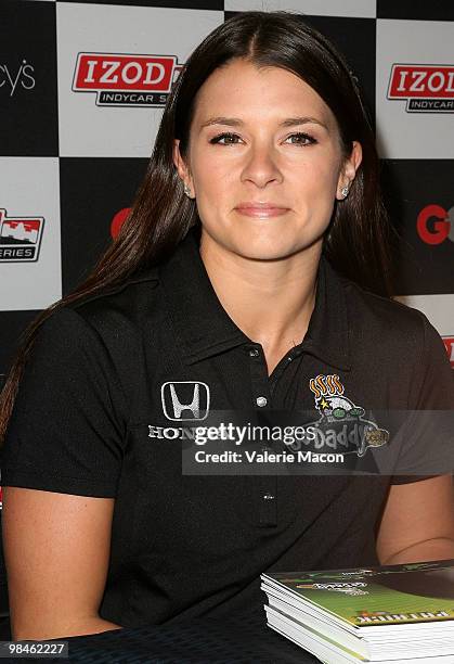 Driver Danica Patrick arrives at Hollywood Celebrity Grand Prix Kickoff Event At at Macy's South Coast Plaza on April 14, 2010 in Costa Mesa,...