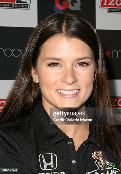 Driver Danica Patrick arrives at Hollywood Celebrity Grand Prix Kickoff Event At at Macy's South Coast Plaza on April 14, 2010 in Costa Mesa,...