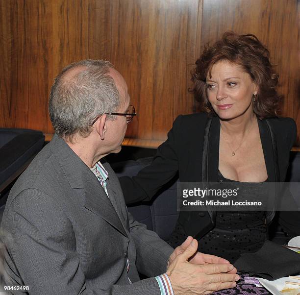 Actor Bob Balaban and actress Susan Sarandon attend the HBO Films' "You Don't Know Jack" premiere after party at Four Seasons Restaurant on April 14,...