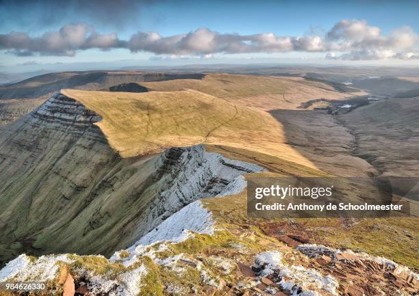 view from pen y fan - pen y fan stock pictures, royalty-free photos & images