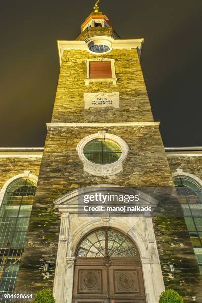 monschau kirche - kirche stock pictures, royalty-free photos & images