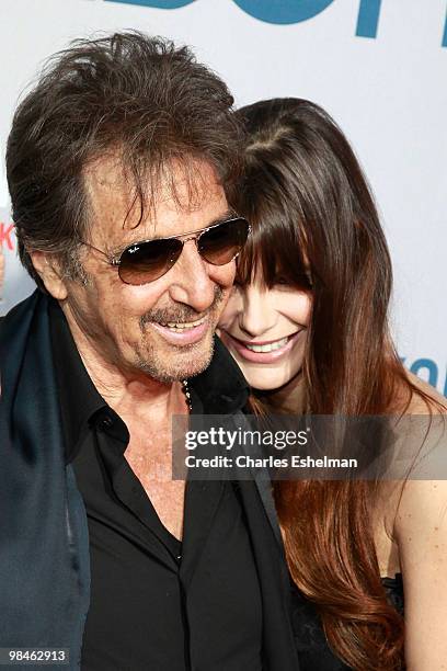 Actor Al Pacino and girlfriend Lucila Polak attend the HBO Film's "You Don't Know Jack" premiere at Ziegfeld Theatre on April 14, 2010 in New York...