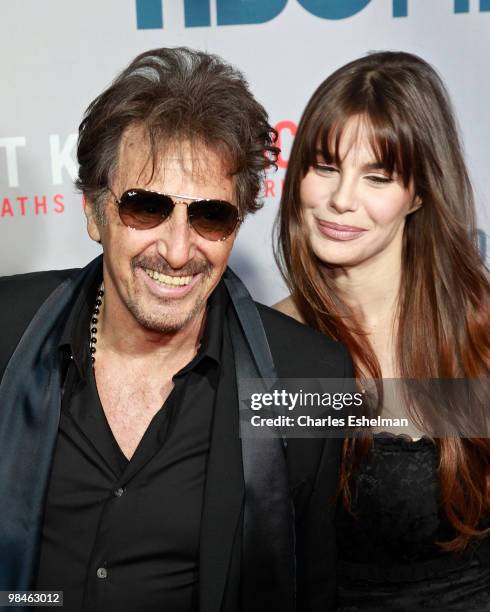 Actor Al Pacino and girlfriend Lucila Polak attend the HBO Film's "You Don't Know Jack" premiere at Ziegfeld Theatre on April 14, 2010 in New York...