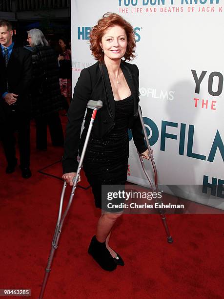 Actress Susan Sarandon attends HBO Film's "You Don't Know Jack" premiere at Ziegfeld Theatre on April 14, 2010 in New York City.