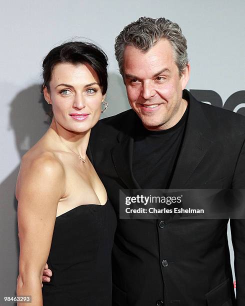 Actor Danny Huston and guest attend the HBO Film's "You Don't Know Jack" premiere at Ziegfeld Theatre on April 14, 2010 in New York City.