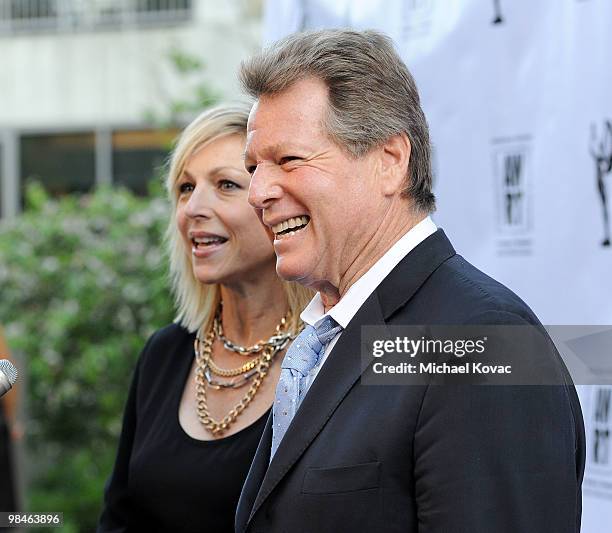 Actress Tatum O'Neal and actor Ryan O'Neal arrive at the American Women in Radio & Television Southern California 2010 Genii Awards at Skirball...