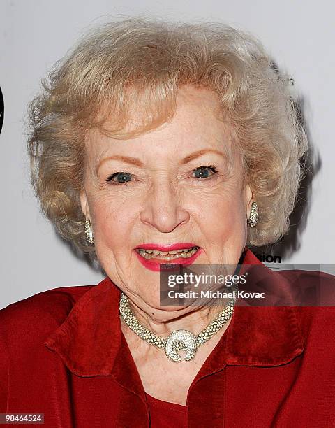 Actress Betty White is honored with a Lifetime Achievement Award in Acting at the American Women in Radio & Television Southern California 2010 Genii...