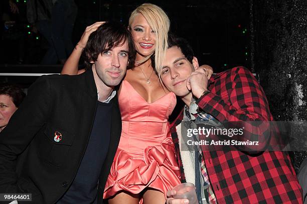 Guitarist of Cobra Starship Ryland Blackinton, Tila Tequila, and singer of Cobra Starship Gabe Saporta attend Miss Tila's Celebrity Blog launch party...