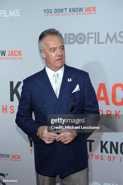 Actor Tony Sirico attends the HBO Films' "You Don't Know Jack" premiere at Ziegfeld Theatre on April 14, 2010 in New York City.