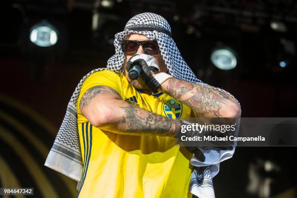 Real of the band Prophets of Rage performs in concert at Grona Lund on June 26, 2018 in Stockholm, Sweden.