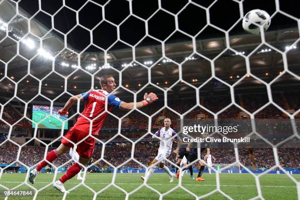 Milan Badelj of Croatia scores his team's first goal during the 2018 FIFA World Cup Russia group D match between Iceland and Croatia at Rostov Arena...