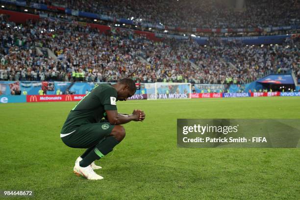 Odion Ighalo of Nigeria looks dejected following the 2018 FIFA World Cup Russia group D match between Nigeria and Argentina at Saint Petersburg...