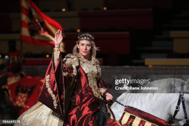 The new Queen at Medieval Times is announced at The Grand Procession at the The Castle on the CNE grounds. Queen Isabella will reign as a new show...