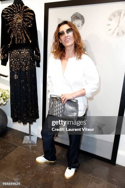 Journalist Agnes Boulard attends "Lili et Mimi sont au Premier" at Montaigne Market on June 26, 2018 in Paris, France.