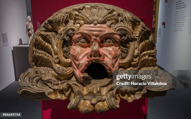 Figurehead of the organ at Guarda cathedral on display at "Na Rota Das Catedrais - Construcoes E Identidades" exhibition in D. Luis I gallery of...