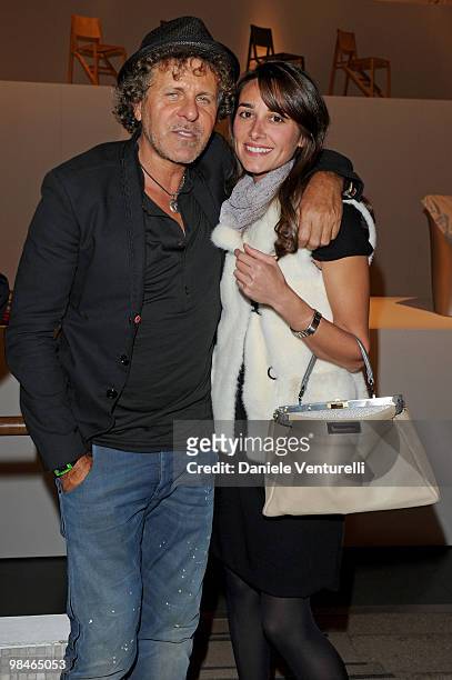 Renzo Rosso and Ambra Medda attend Stella McCartney And Established & Sons Dinner on April 14, 2010 in Milan, Italy.