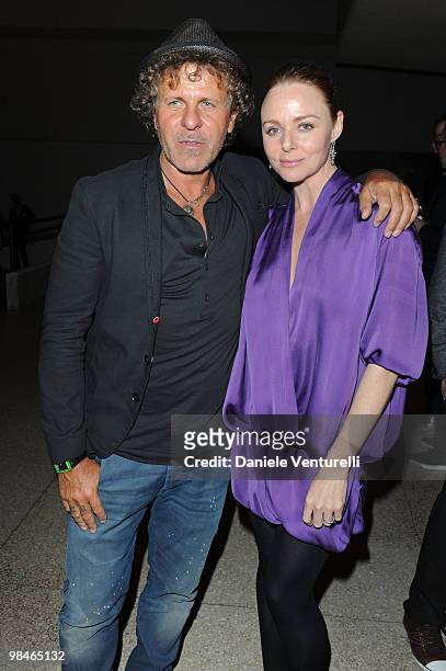 Renzo Rosso and Stella McCartney attend Stella McCartney And Established & Sons Dinner on April 14, 2010 in Milan, Italy.