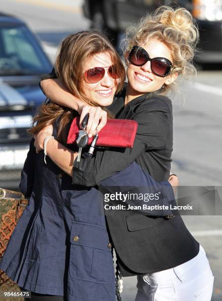 Rachel McCord and Annalynne McCord are seen shopping at The Grove on April 14, 2010 in Los Angeles, California.